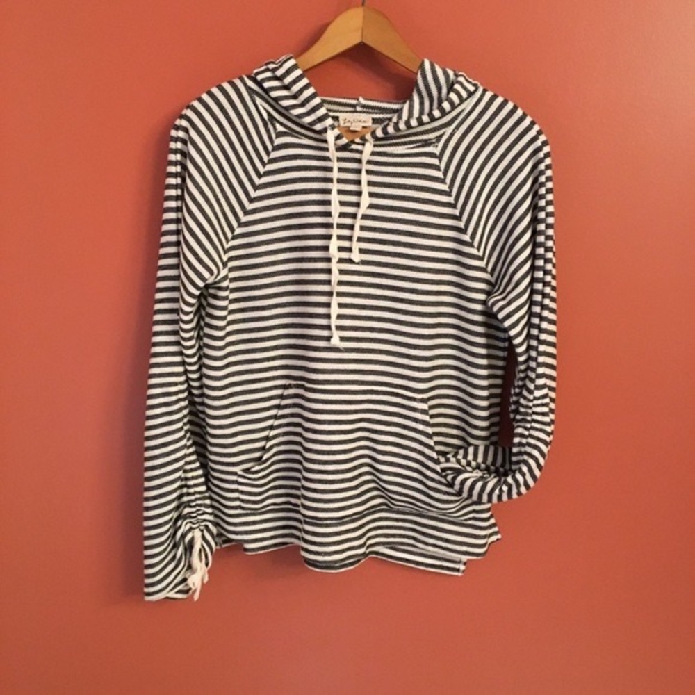 C Label striped hooded sweater Sz L